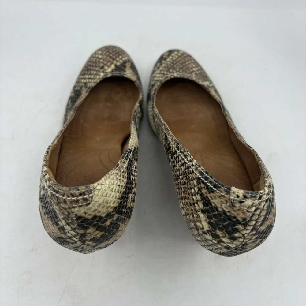Clarks Shoes‎ Womens Size 7.5 M Indigo Snake Print Wood Wedge Pump Slip On Heels